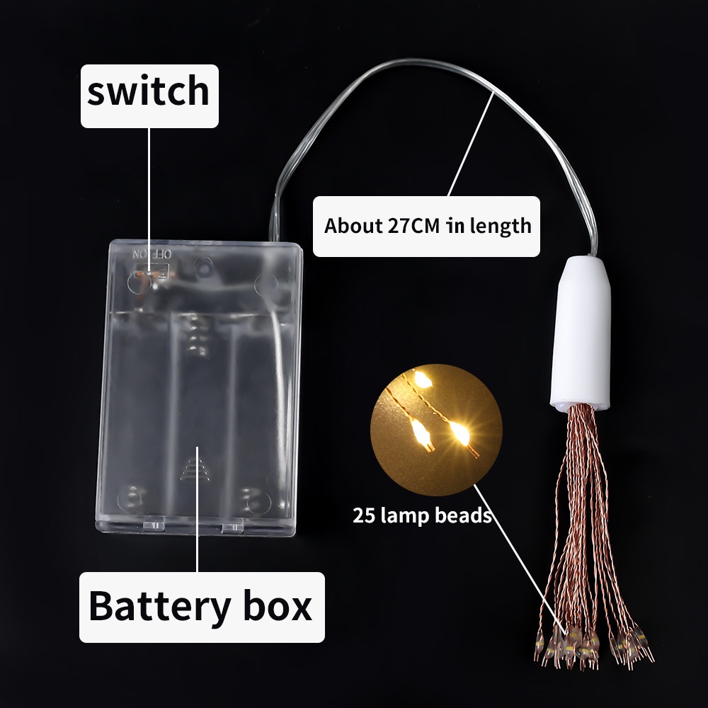 Dây Đèn LED 27CM Hình Pháo Hoa/ Pháo Hoa Không Thấm Nước Pin Cho Trang Trí Tiệc
