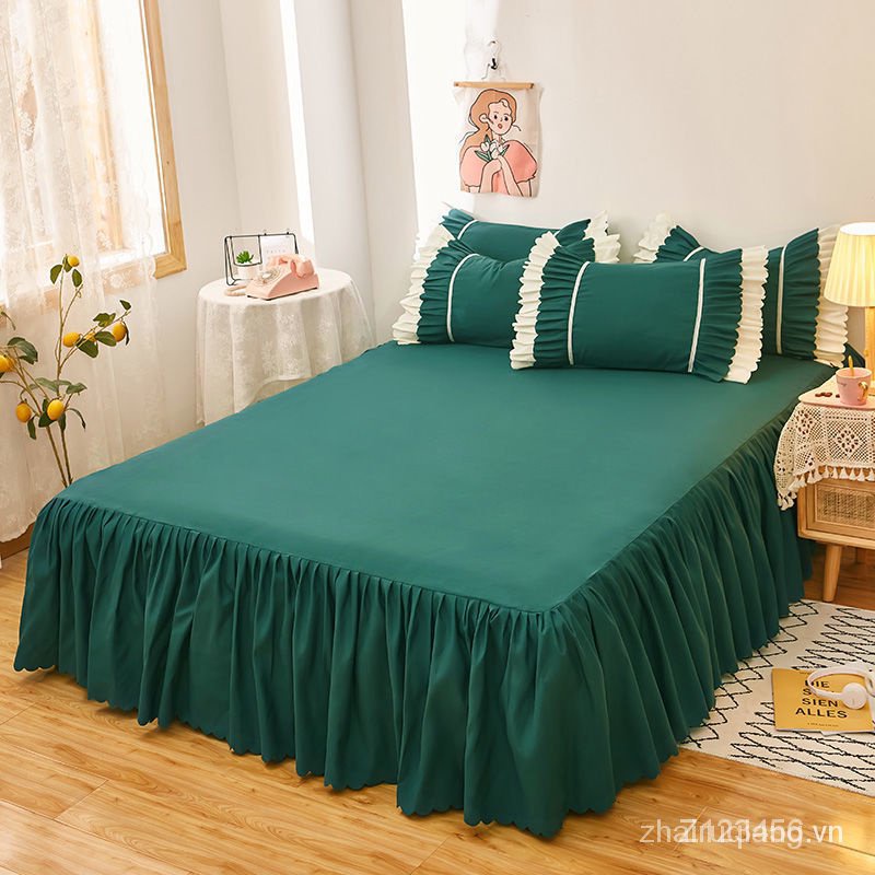 New Spot Váy Phủ Quanh Cạnh Giường Màu Trơn Chống Trượt Phong Cách Hàn Quốc Mới R0T9 | BigBuy360 - bigbuy360.vn