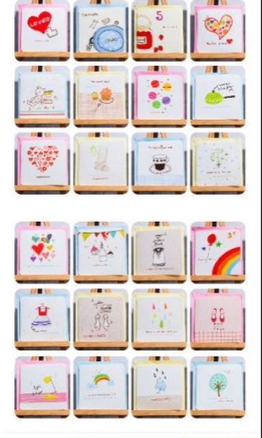 Set 168 thiệp mini dễ thương 7*7cm