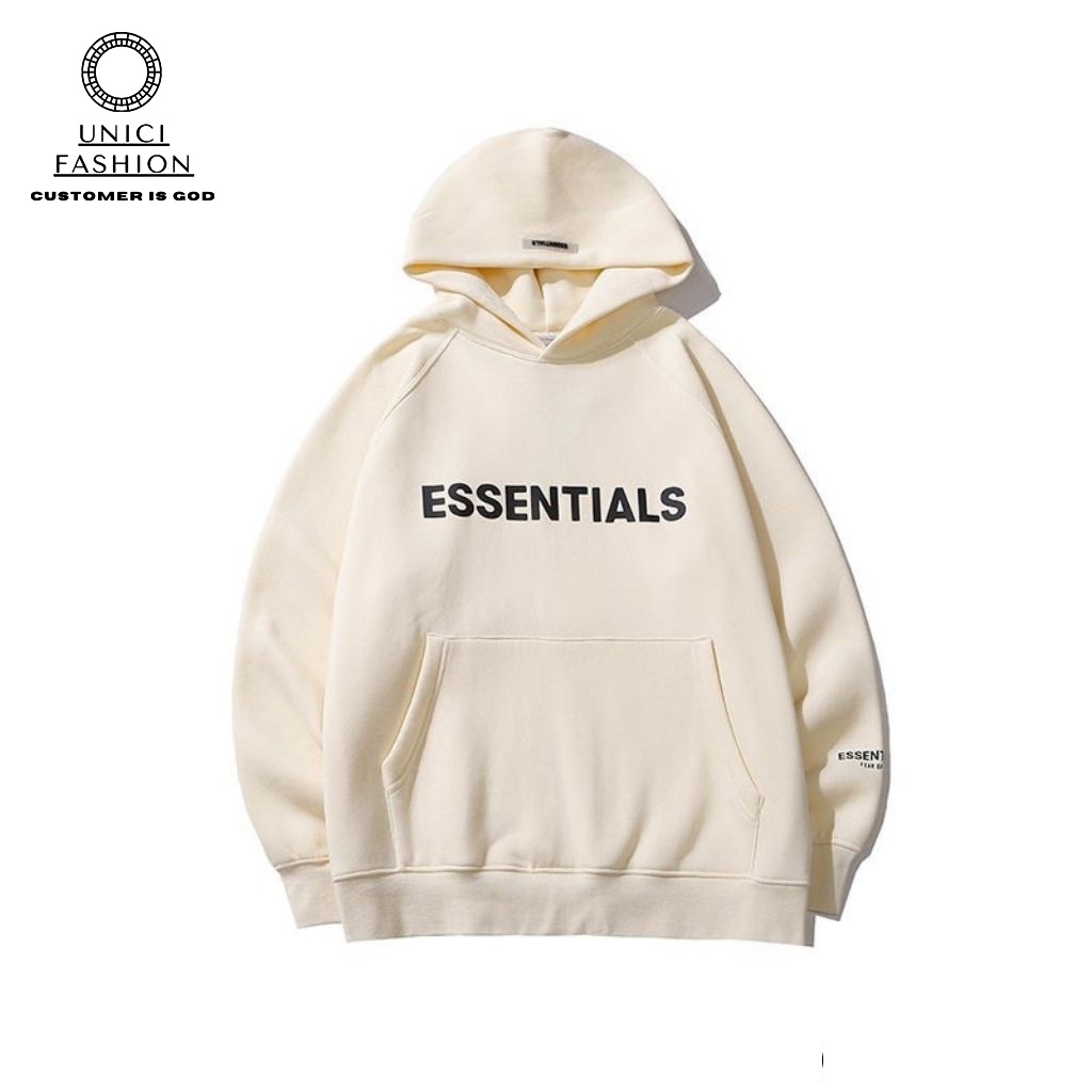 Áo nỉ hoodie Essentials In cao su nổi , áo nỉ bông unisex nam nữ UNICI SHION AN206