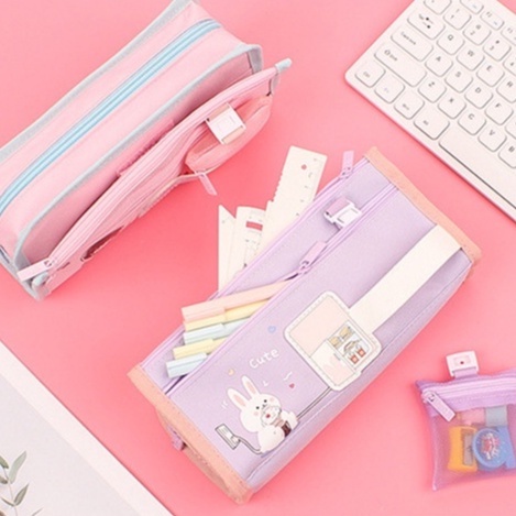 Túi Đựng Bút Bằng Vải Canvas Cỡ Lớn Dễ Thương Dành Cho Học Sinh