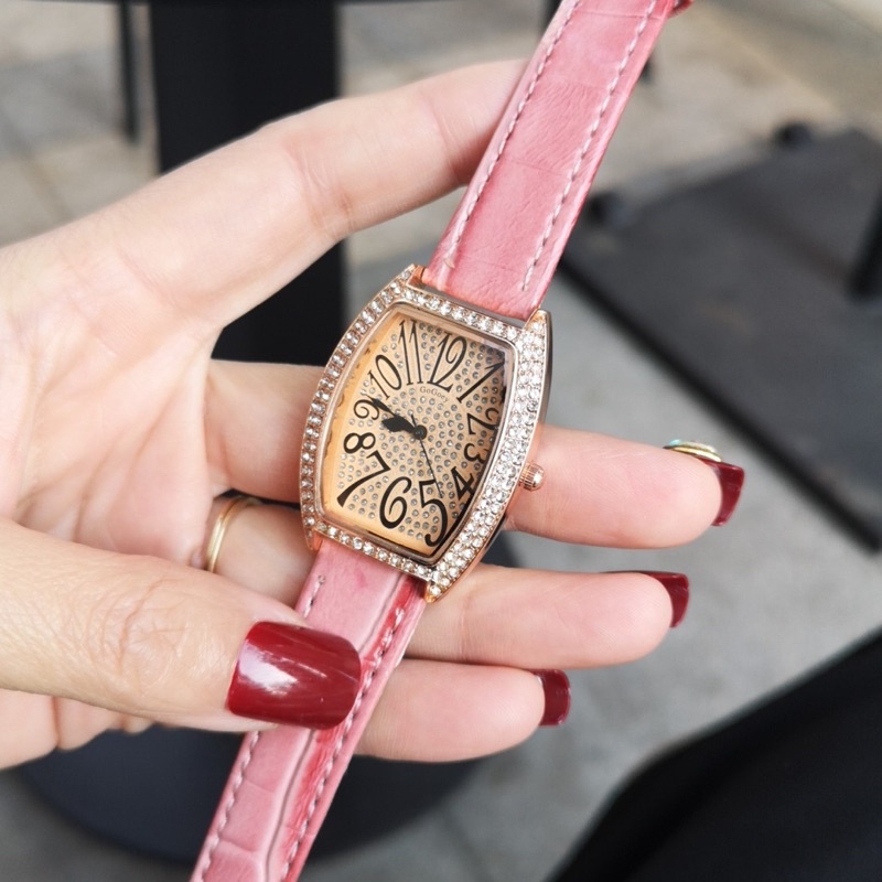 Đồng hồ nữ CHOPA chính hãng mặt chữ nhật dây nhiều màu 30mm sang trọng