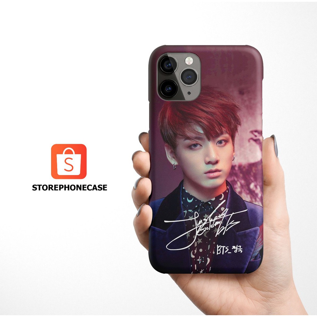 Ốp Điện Thoại Cứng In Chữ Ký Của Bts Jungkook Cho Iphone Samsung Xiaomi Vivo Oppo Realme