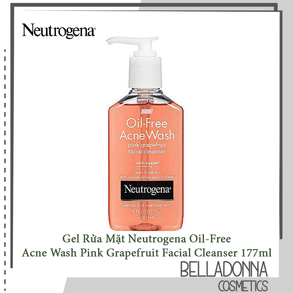 Sữa Rửa Mặt Neutrogena Oil-Free Acne Wash Pink Grapefruit Facial Cleanser 177ml - Tạm biệt nỗi lo về mụn