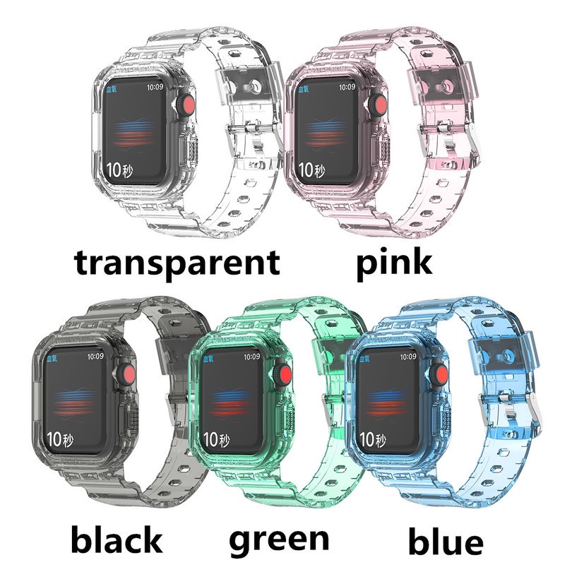 Dây Đeo Màu Trơn Tích Hợp Kính Cường Lực Cho Apple iwatch765