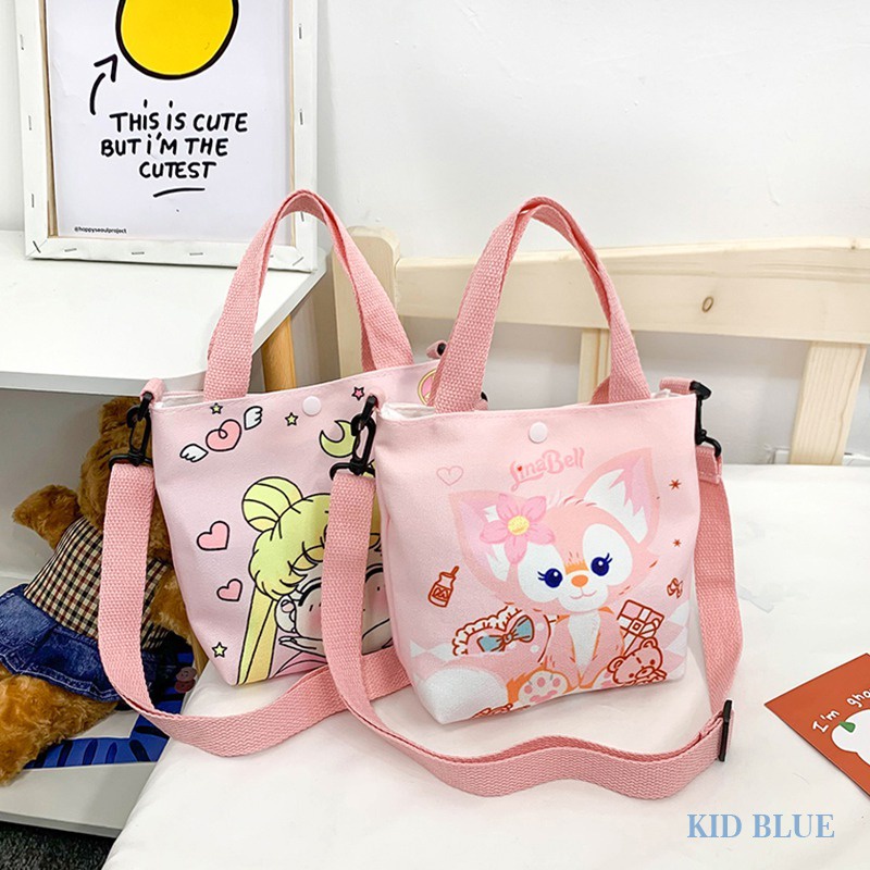 Túi Đeo Chéo Vải Canvas Dễ Thương Cho Bé Gái