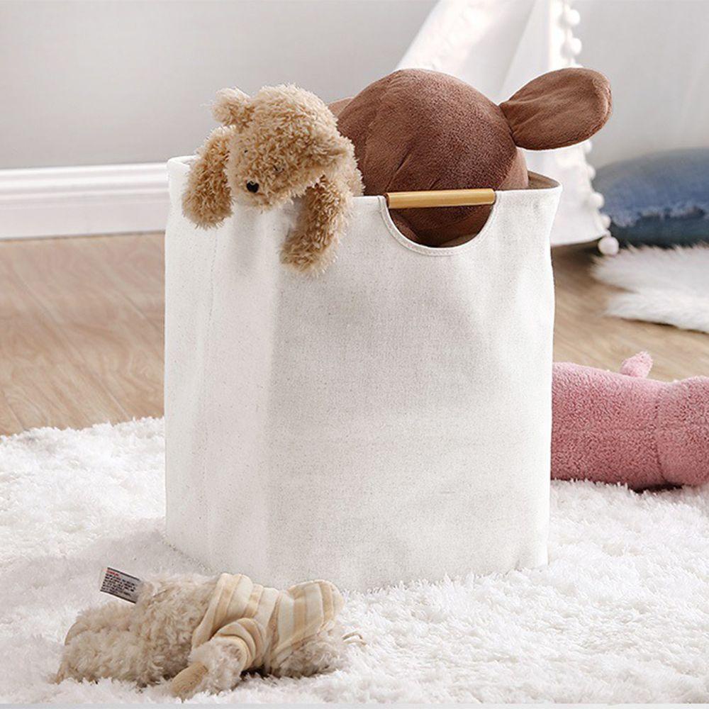 ♫DAPHNE♫ Bathroom Laundry Hamper Bedroom Handheld Dirty Clothes Basket Beige Household Fabric Laundry Storage Bag Simple Foldable