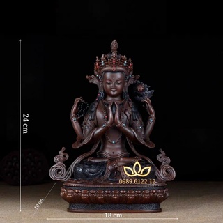 Tượng đồng Quan Âm Tứ Thủ Om Mani Padme Hum
