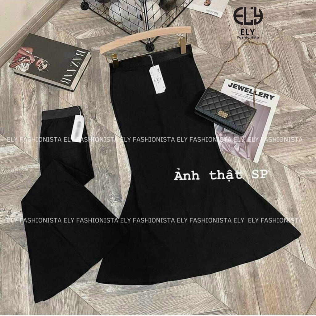 Chân Váy Dài Đuôi Cá Jean công sở chất thun tăm bozip cao cấp dày dặn siêu mềm co giãn tôn dáng ELY101