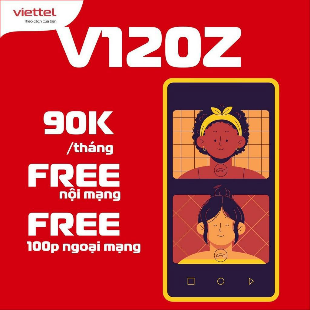 Sim Viettel Miễn Phí 1 Năm V120N 120 gb 1 tháng (4 gb 1 ngày) 120.000/tháng. Miễn phí gọi viettel.