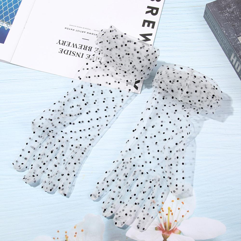 Đôi Găng Tay Vải Tuyn Mỏng Co Giãn Phong Cách Vintage Thanh Lịch