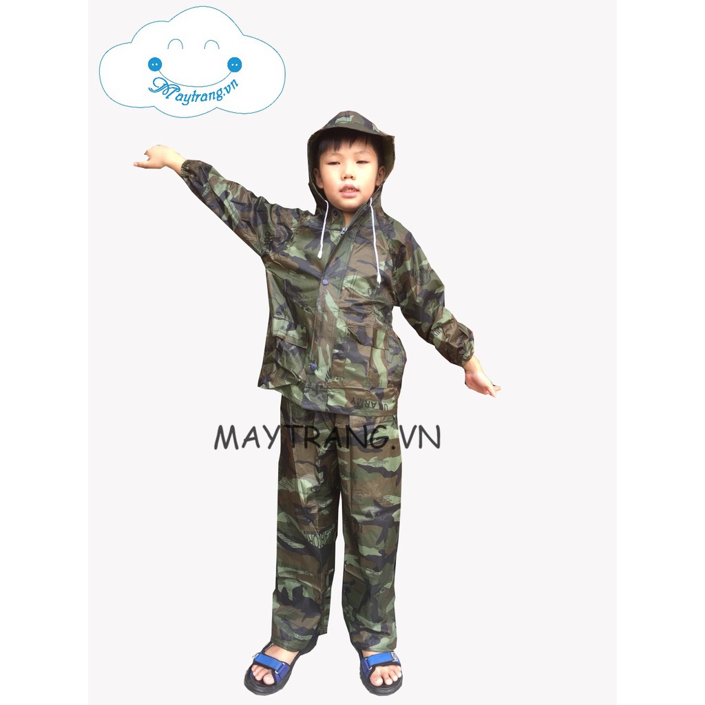 BỘ ÁO MƯA VẢI DÙ CHO BÉ - ARMY