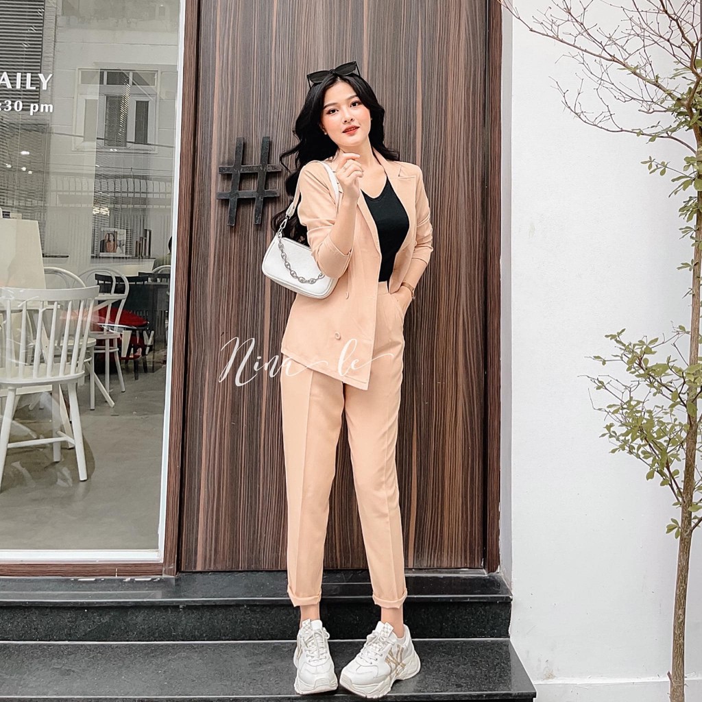 SET VEST + QUẦN DÀI ( KEM - ĐEN ) | BigBuy360 - bigbuy360.vn