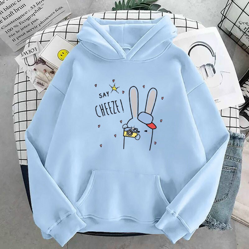 Áo hoodie nam nữ in hình Thỏ, vải nỉ dày dặn, nón 2 lớp ấm áp, hợp làm áo cặp William - DS105