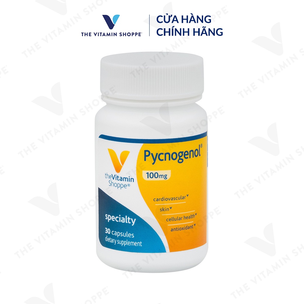 Viên uống chống oxy hóa đẹp da THE VITAMIN SHOPPE Pycnogenol 100 MG 30 viên