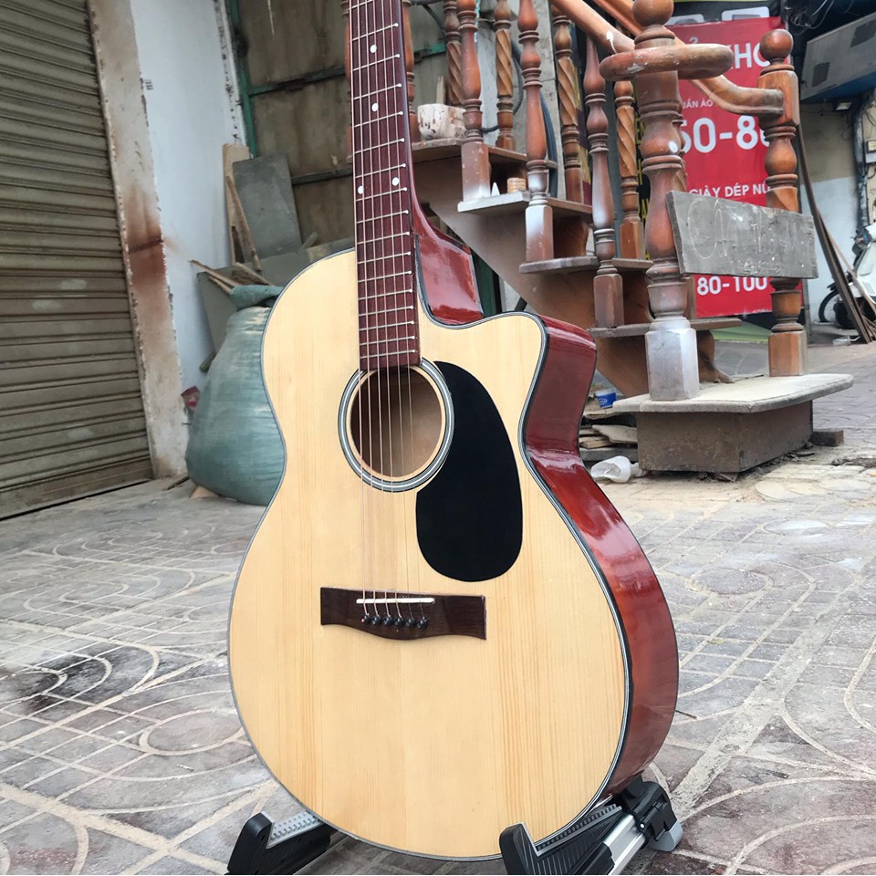 Đàn guitar Việt nam mặt gỗ tự nhiên,guitar E-75Sv cho người mới chơi