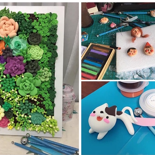 Bộ dụng cụ tạo hình đất sét fondant kim loại 4 que đầu bi