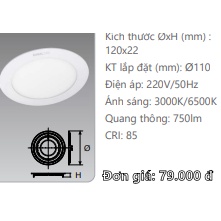 Đèn LED âm trần panel 7W siêu mỏng Duhal KDGT507