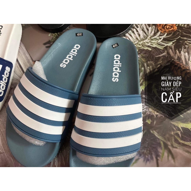 Dép adidass nam quai ngang siêu cấp đế cao su . dép hè đi chơi đi biển kèm hộp