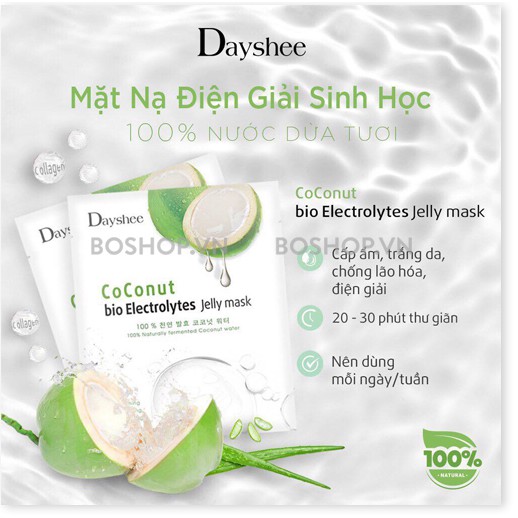 Mặt nạ dừa điện giải sinh học Coconut Bio Electrolytes Jelly Mask | Dayshee Jelly Mask -Phân Phối Dalas mart