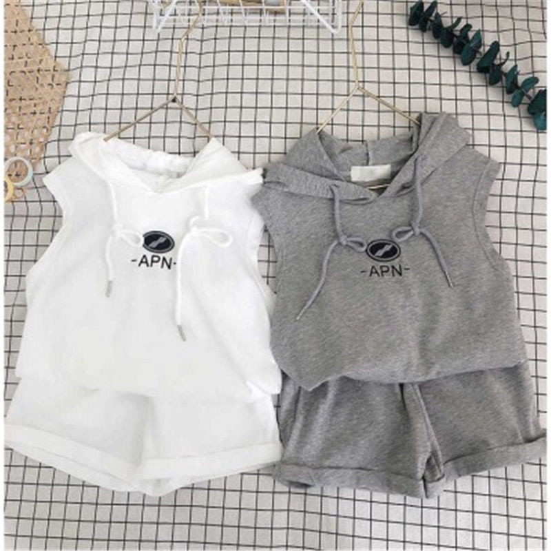 Bộ Áo Hoodie Sát Nách + Quần Phong Cách Hàn Quốc Thời Trang Cho Bé