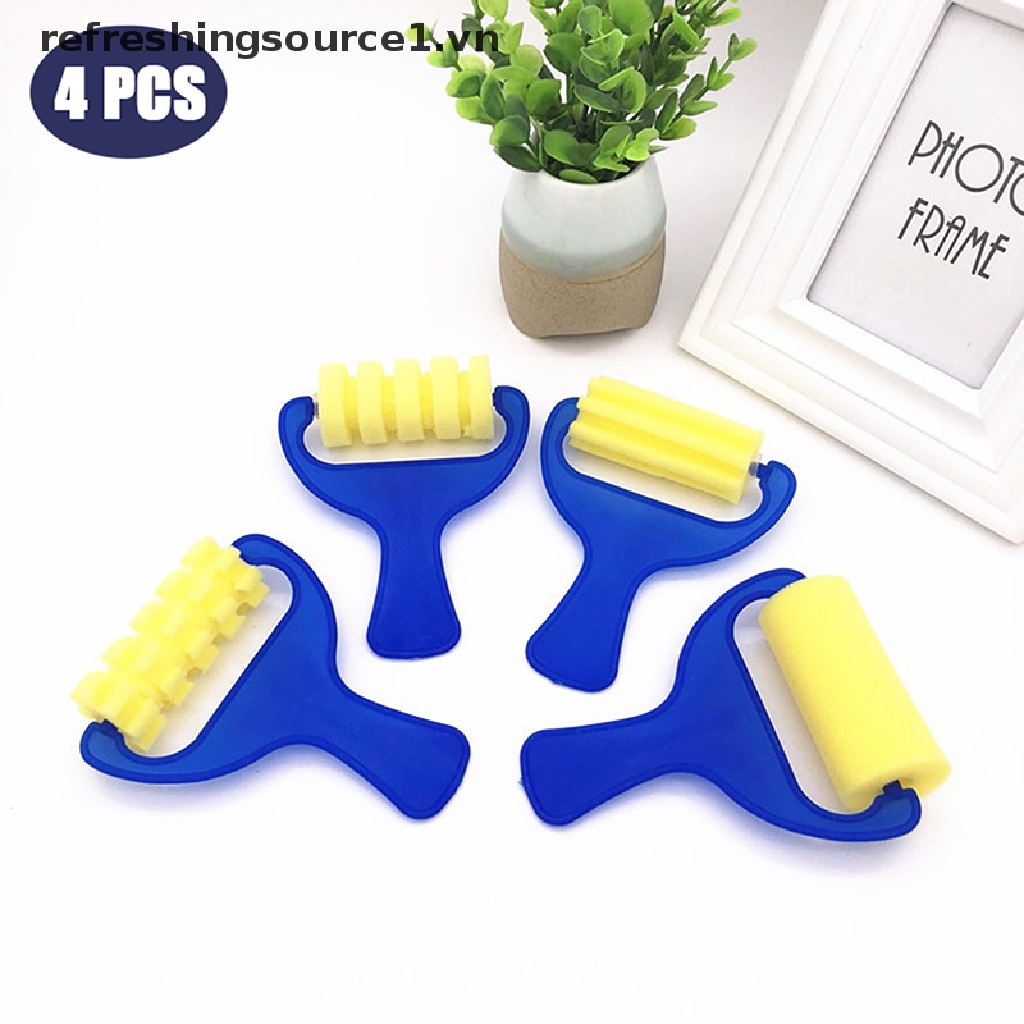 Bộ 4 Cây Lăn Sơn Với Tay Cầm Xốp DIY Cho Bé