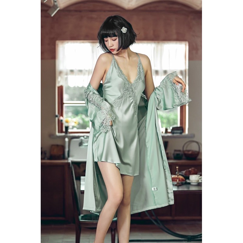 Set Choàng + Đầm Phi Lụa Ren X