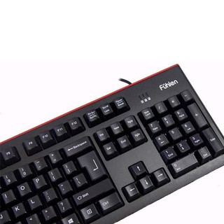 Bàn phím có dây Fuhlen L500S màu đen viền đỏ với giao diện USB chuyên Gaming dành cho máy tính