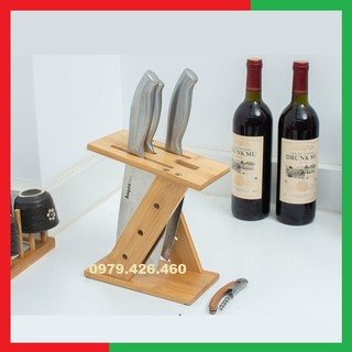Giá Kệ Gỗ Để Dao Kéo Bằng Gỗ Tre Chắc Chắn, Nhỏ Gọn Tiện Dụng, Chịu Lực Tốt, bằng Gỗ Tre sáng đẹp