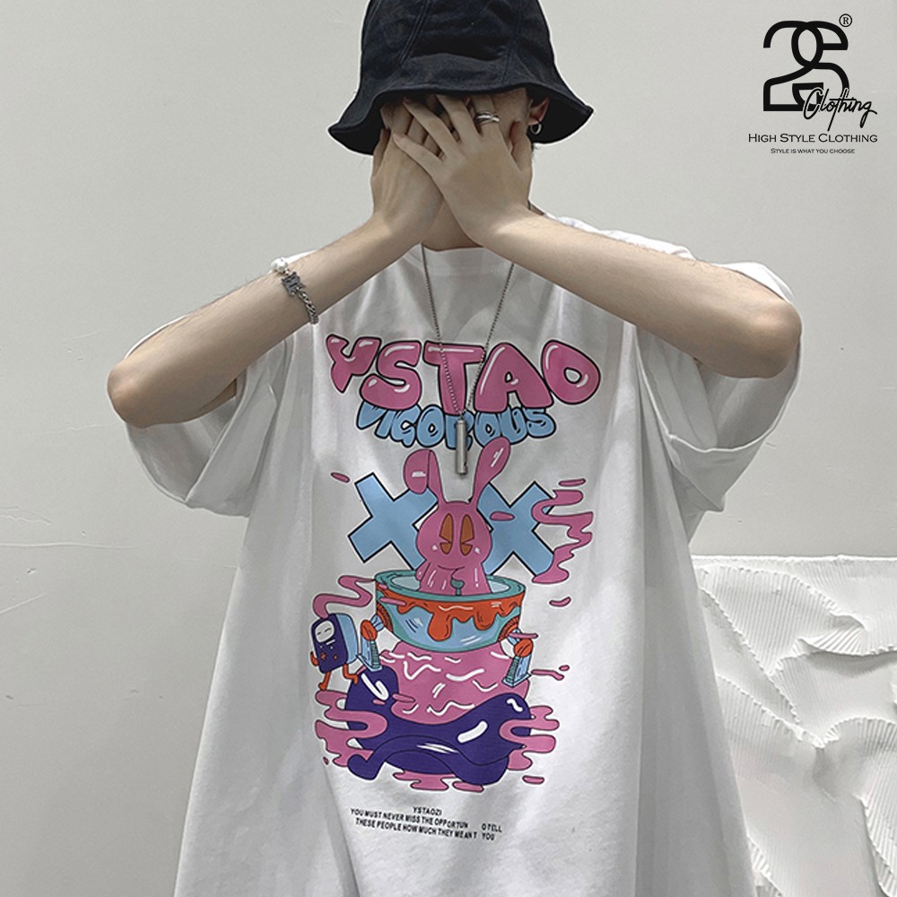 Áo Oversize 2s Clothing Áo Form Rộng Thun Nam Basic Streetwear Cotton Oversize Giá Rẻ In Bad Rabbit TV82 | BigBuy360 - bigbuy360.vn