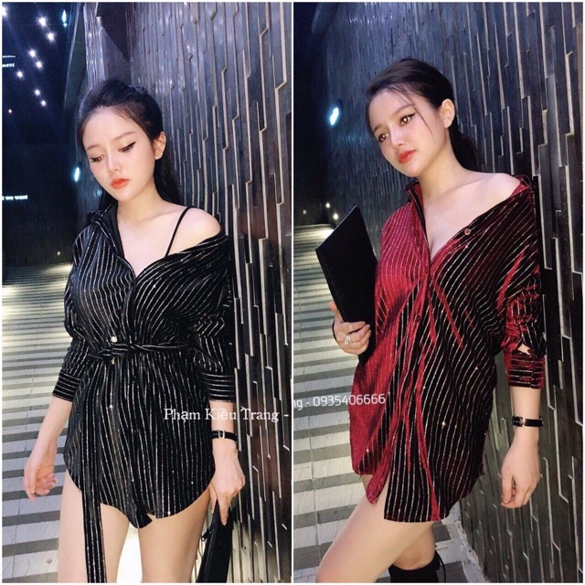 sơ mi nhung lấp lánh