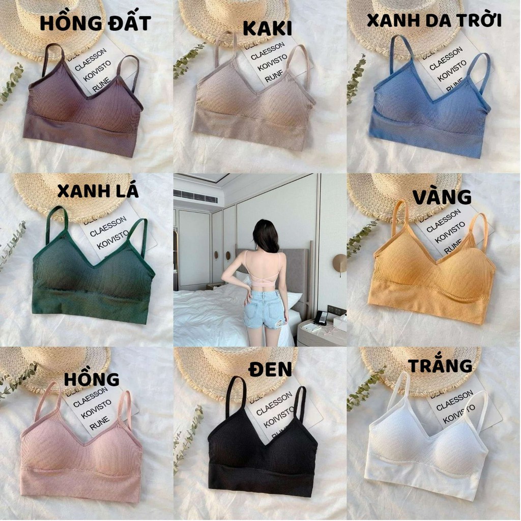 Áo Bra Nữ chéo lưng 2 dây không gọng nâng ngực co giãn mẫu BRA04