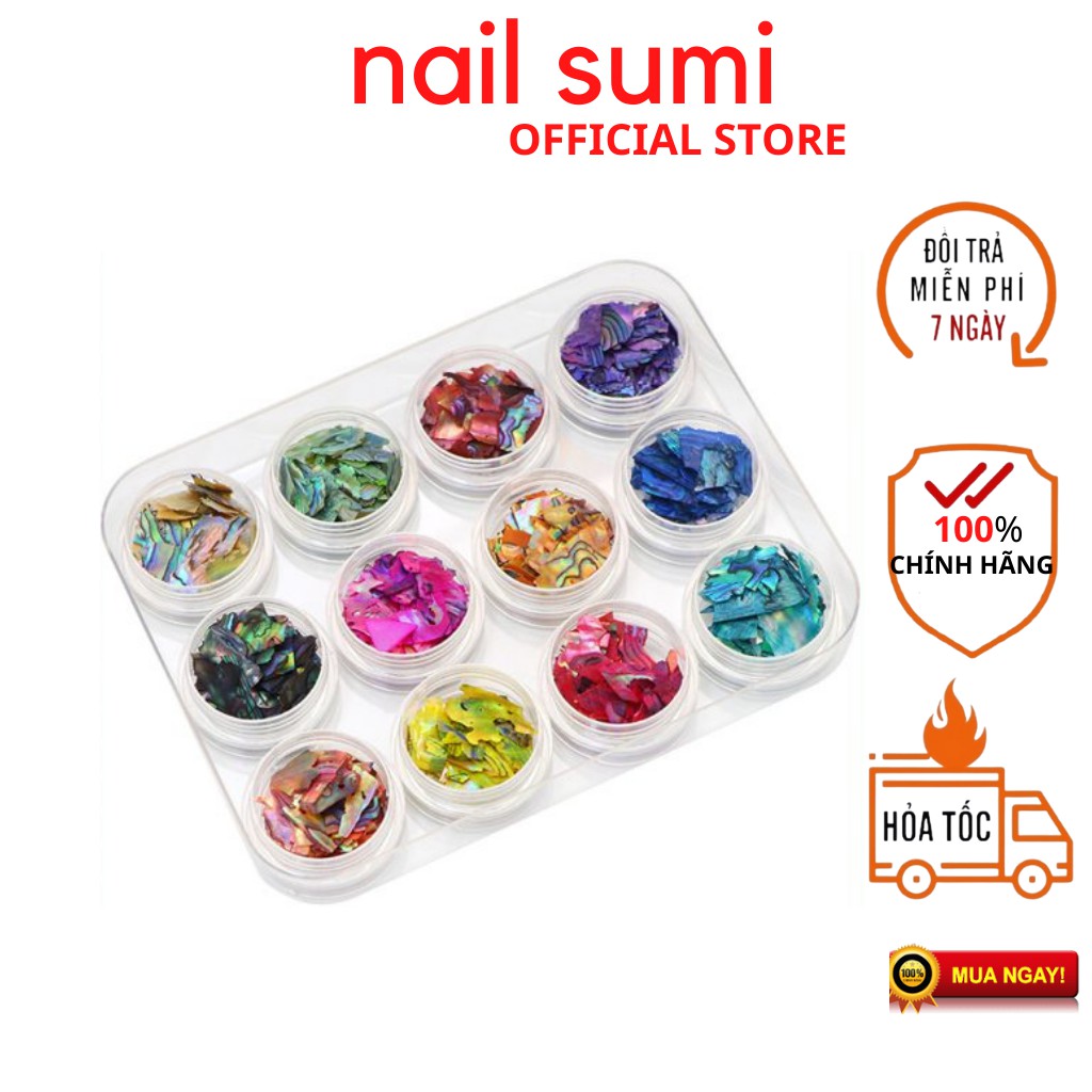 Xà cừ nail , xà cừ vân đá đính móng sét 12 hú
