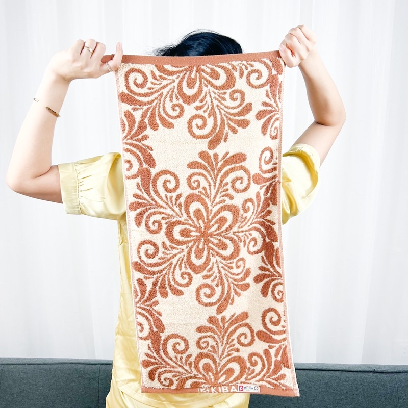 Khăn Gội Đầu, Quấn Tóc KIBA Cỡ 34x75cm Họa Tiết Hoa Cầu, Chất Cotton Dày Dặn, Êm Mềm, Thấm Hút Tốt