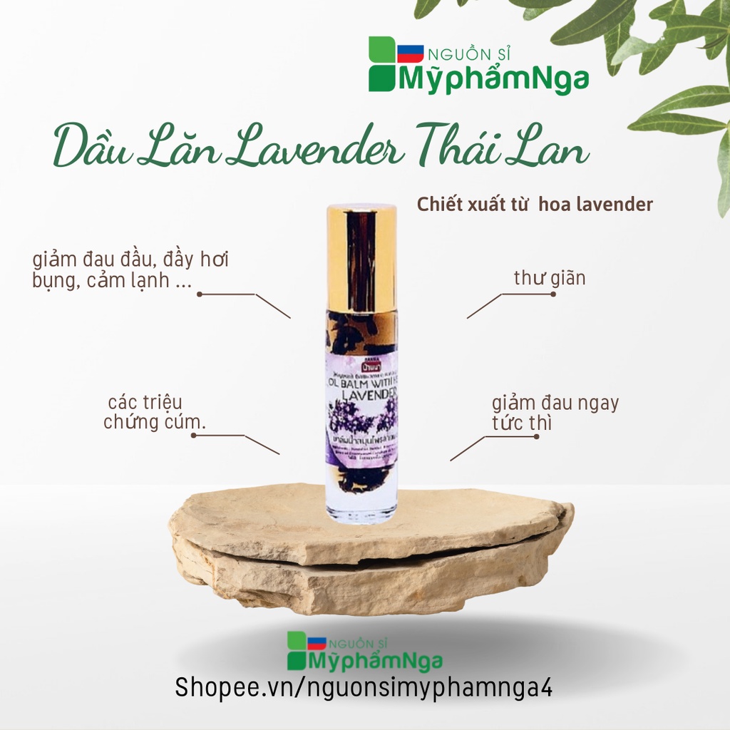 Dầu Lăn Lavender Thái Lan chiết xuất thảo dược giúp thư giãn, giảm đau mỏi