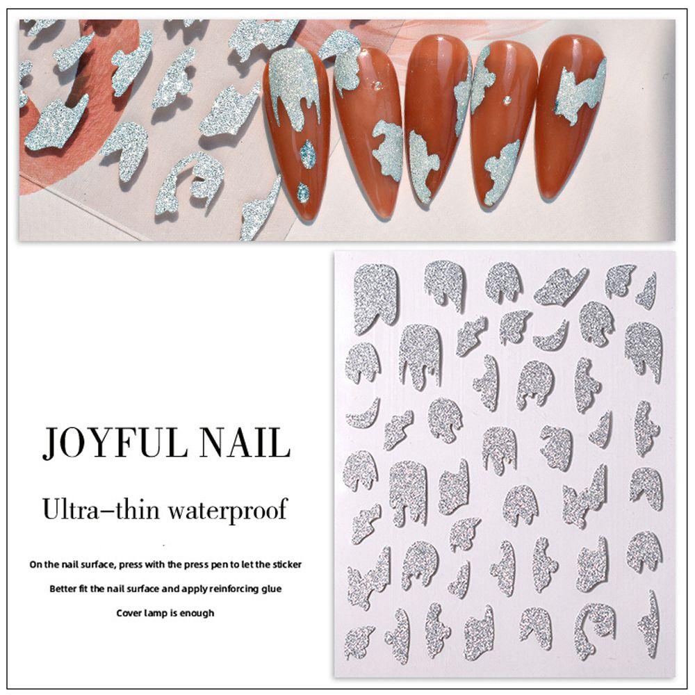 OCEANMAP Miếng Dán Trang Trí Móng Tay Họa Tiết Kẻ Sọc 3D Thời Trang