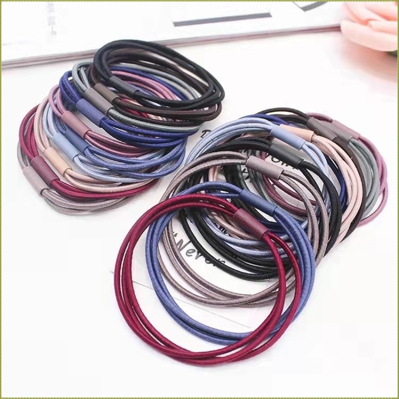Dây buộc tóc, dây chun 3, 4 sợi siêu dai nhiều màu, tiết kiệm cho các nàng tha hồ tạo kiểu tóc mỗi ngày