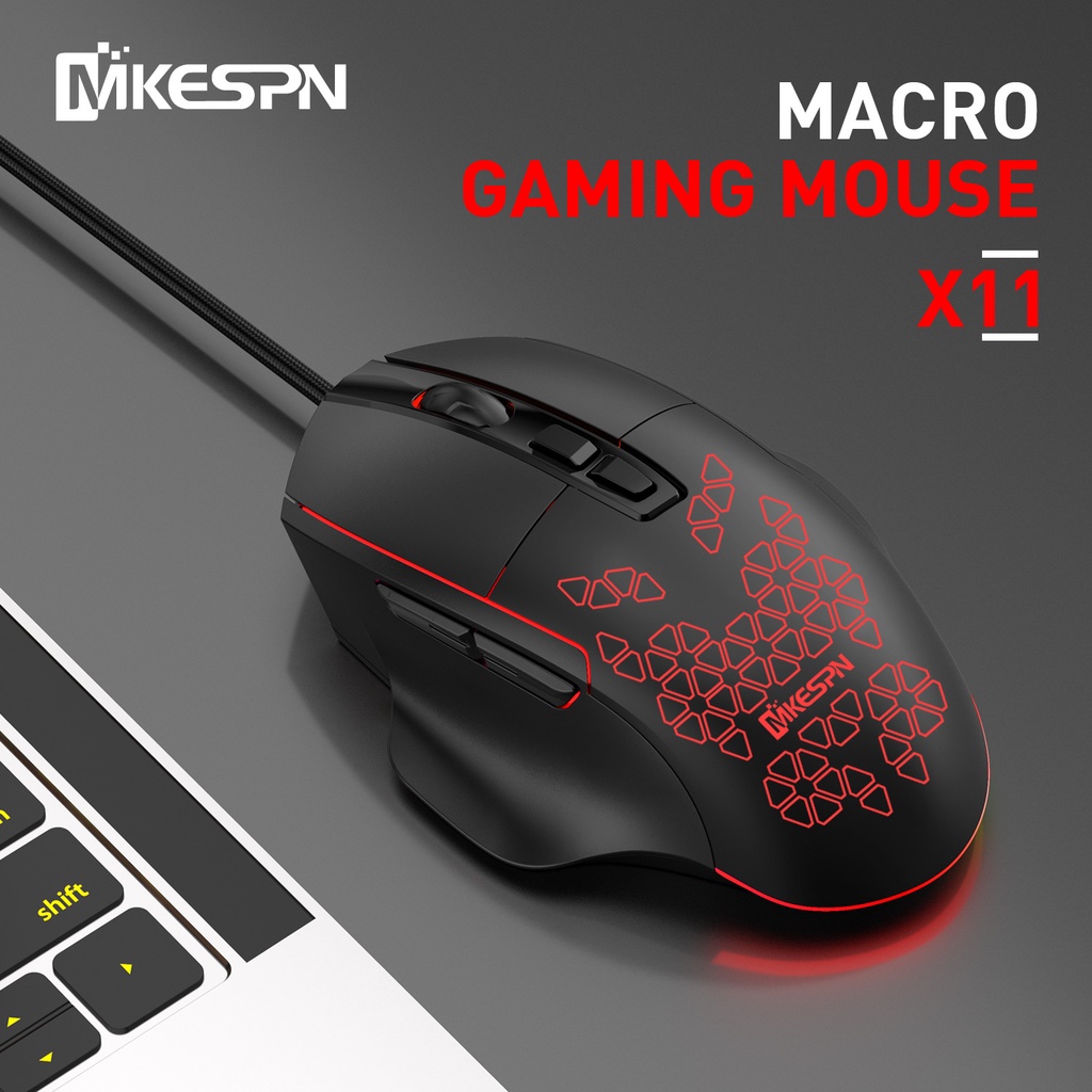 Chuột gaming có dây X11 mắt đọc chuẩn xác DPI cao thiết kế vừa vặn thoải mái