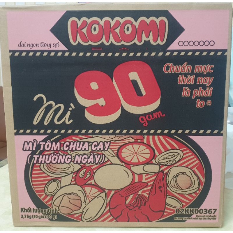 [Gò vấp] Thùng Mì Kokomi 30 gói x 90g đại tôm chua cay mẫu mới, hàng có sẵn, date mới - Giao hỏa tốc