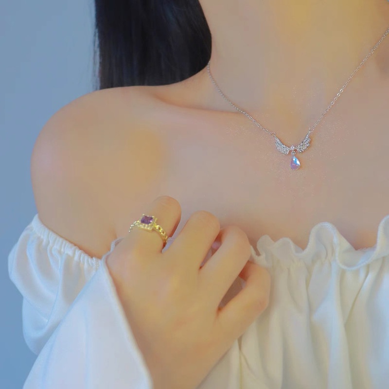 Vòng cổ Mặt Hình Cánh Thiên Thần Đính Đá Thời Trang Cho Nữ