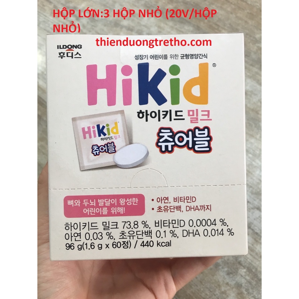 [Chính hãng] Sữa Hikid Cô Đặc Dạng Viên Nhai - Hộp 20 Viên