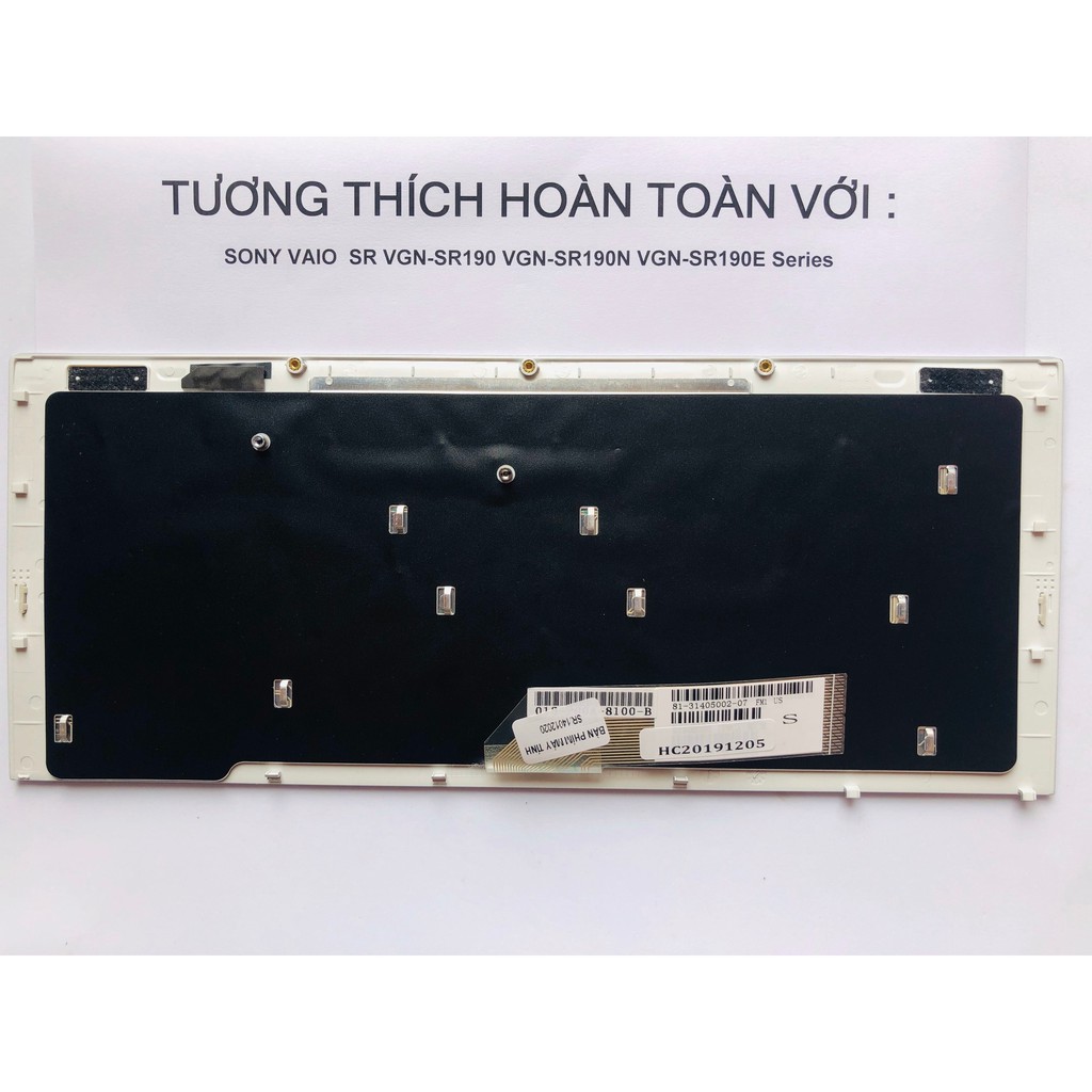 Bàn Phím Laptop SONY Vaio SR VGN-SR190 VGN-SR190N VGN-SR190E Series Hàng Mới 100% Bảo Hành 12 Tháng Toàn Quốc