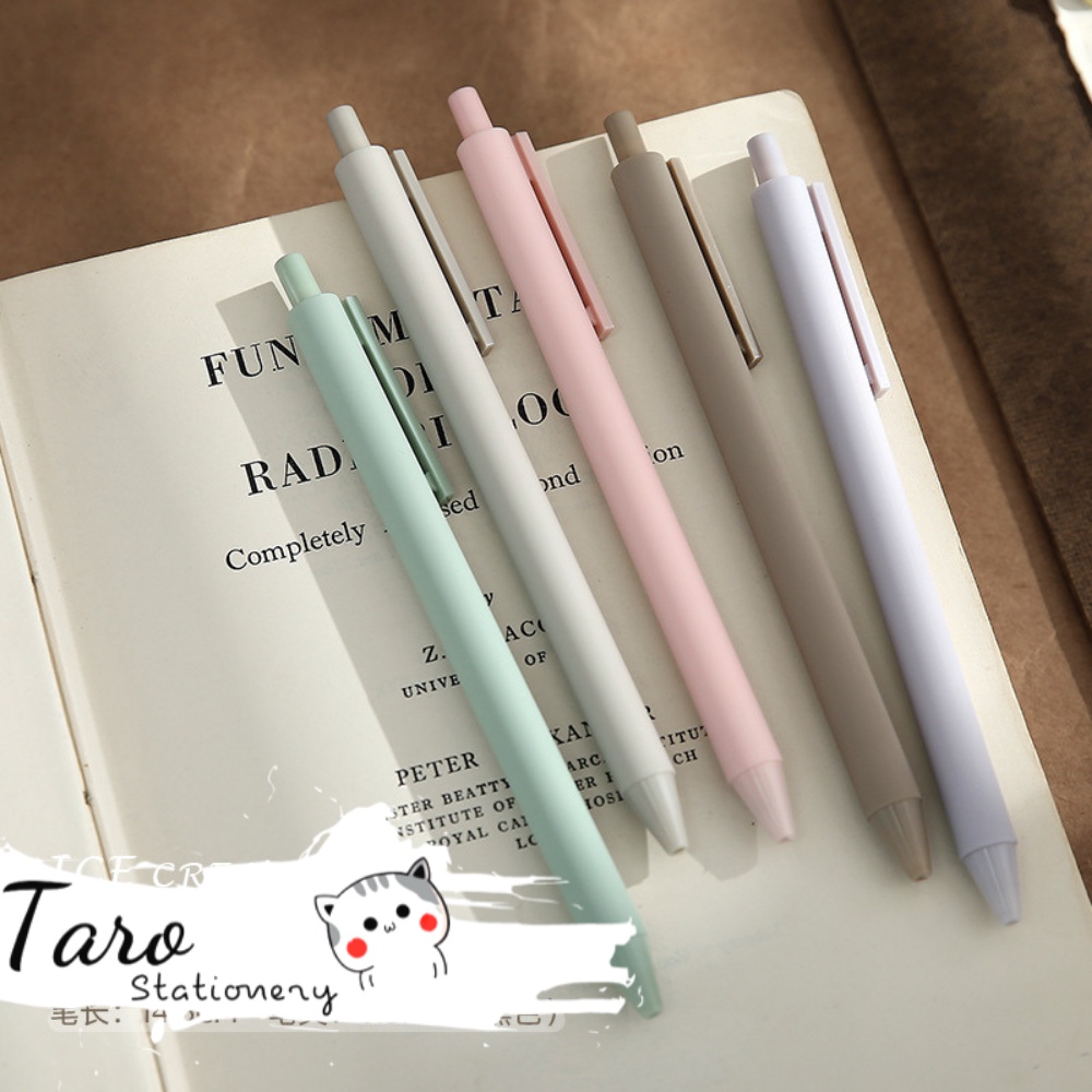 Bút gel đen Take Note Ielts vỏ pastel retro nhám 0.5mm A19 Taro Stationery