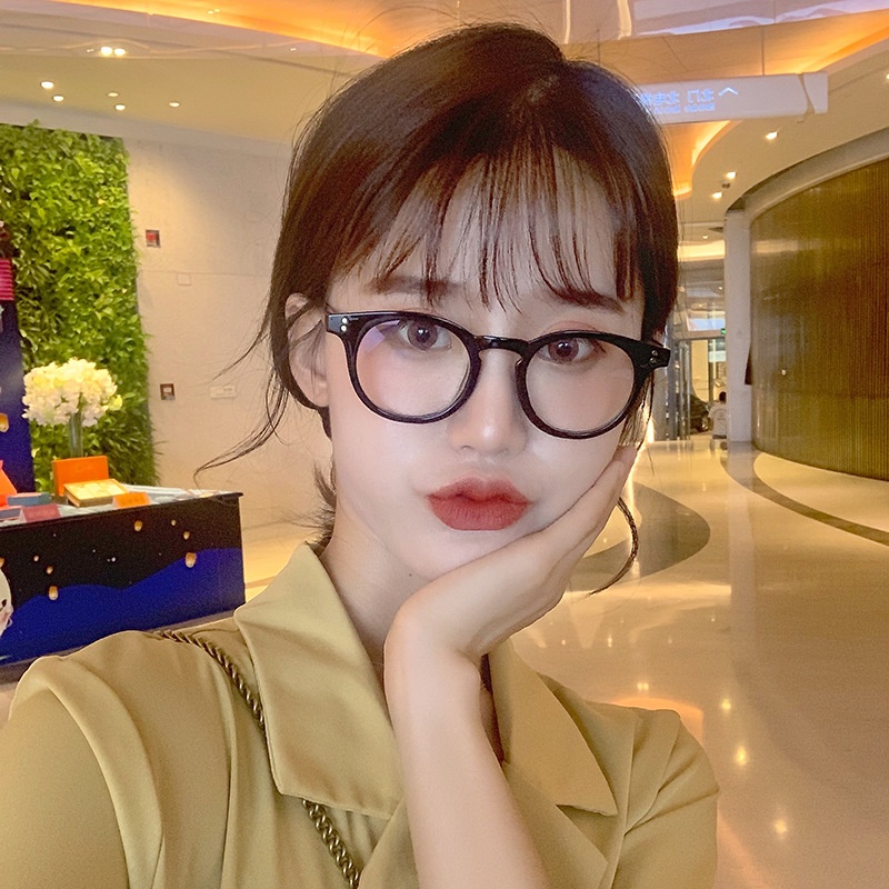 Kính giả cận chữ V gọng tròn mắt mèo mắt kính chống ánh sáng xanh phong cách Ulzzang đẹp hottrend PUKIXI 027