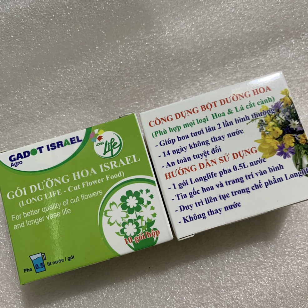Bột pha nước cắm hoa tươi lâu Long Life - Gói dưỡng hoa Israel - Cut Flower Food - shop BÉ MẦM 06 HCM