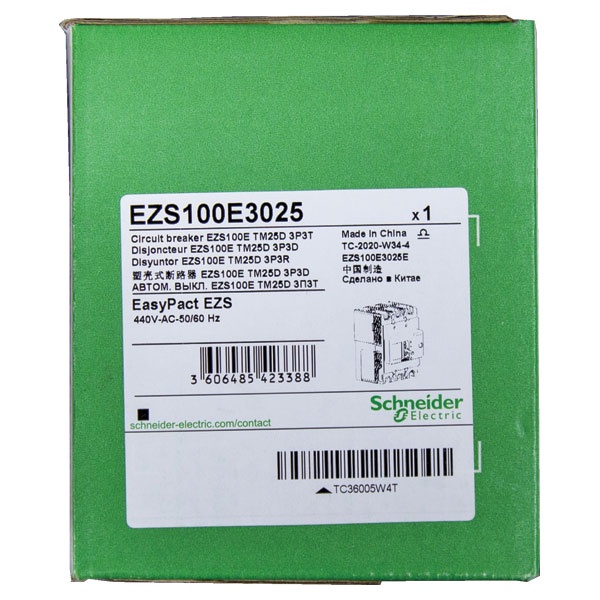 Bộ ngắt mạch (Aptomat khối MCCB) Schneider EasyPact EZS100F: 3P - 380/415V - 30kA - 80A - 100A - 50A - 63A - 80A - 100A