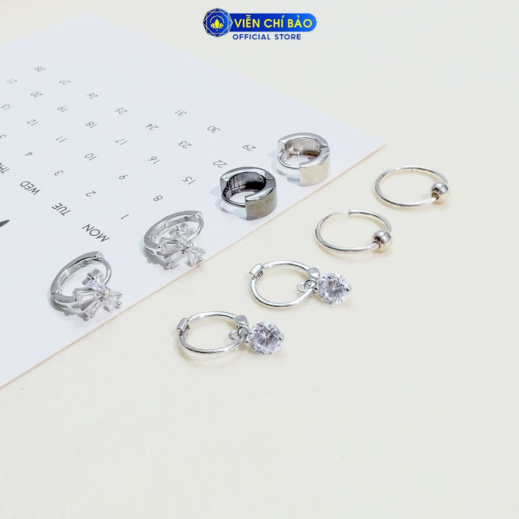 Bông tai bạc nữ chất liệu bạc 925 thời trang phụ kiện trang sức nữ thương hiệu thương hiệu Viễn Chí Bảo B400360*