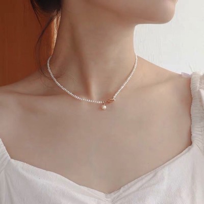 Dây Chuyền Choker Ngọc Trai 3 Ly Khóa OT - Ngọc Trai Trường Thịnh