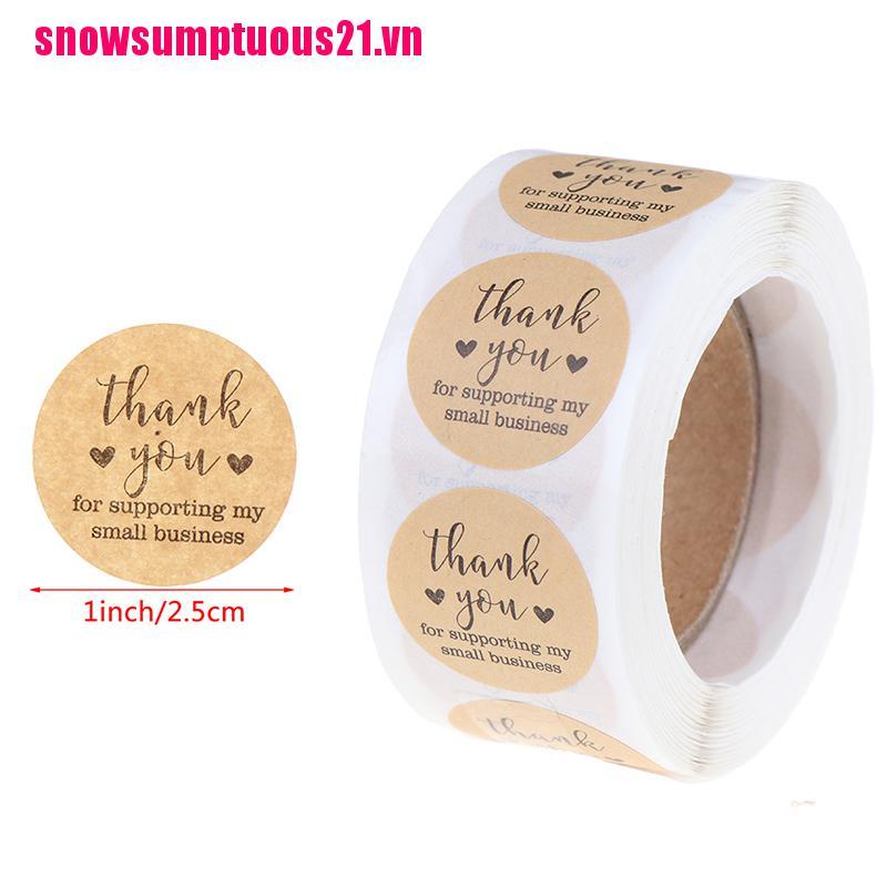 Cuộn 500 Miếng Dán Tròn In Chữ Thank You Độc Đáo Dùng Trang Trí