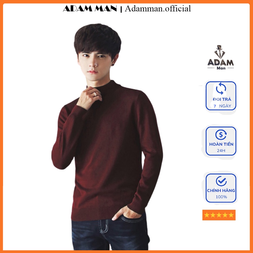 Áo len nam dài tay, cổ lọ 3 phân, chất len mềm mịn, hàng cao cấp - ADAM MAN